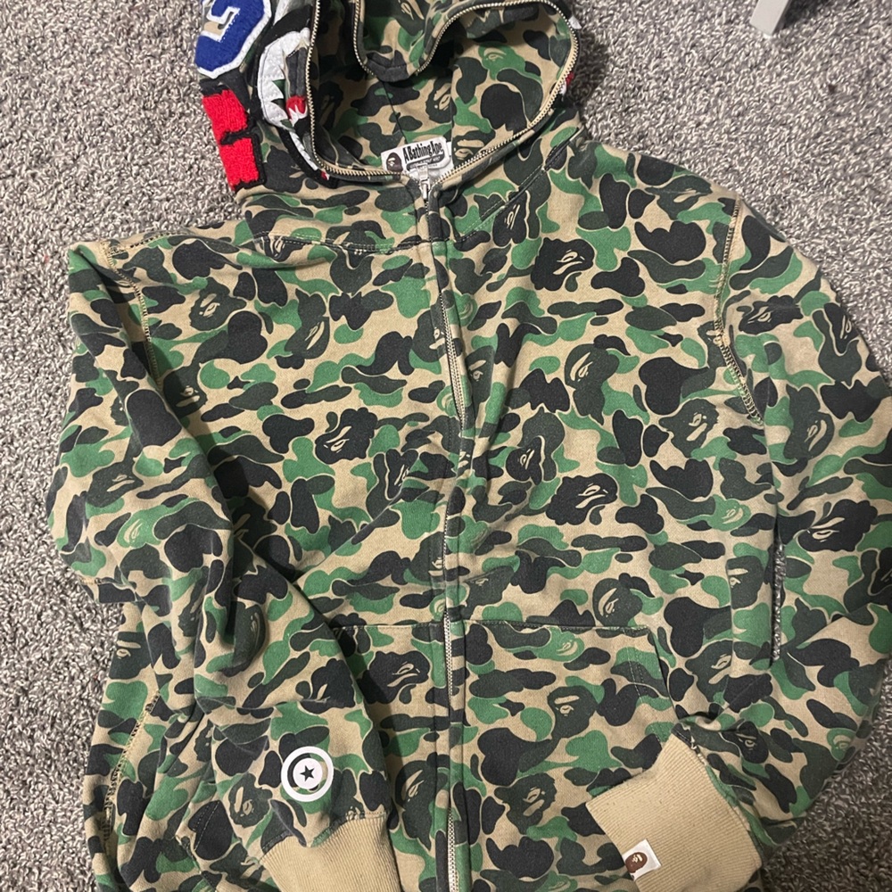 Bape ABC Green Camo Full-Zip Hoodi